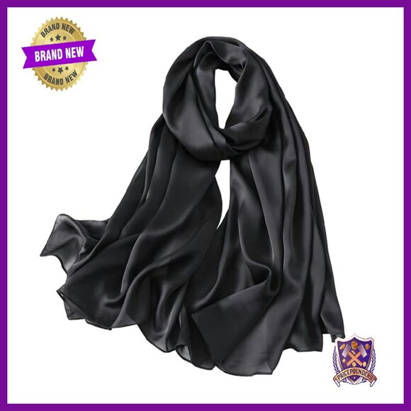 100% Mulberry Silk Long Scarf Shawl Head Wrap Versatile Women's Accessory